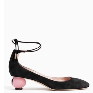 ISO IN SEARCH OF Kate Spade Olana Black Suede Doll Face Russian Doll Shoes Sz 9
